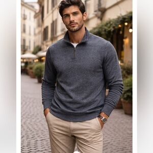 🔥FAHERTY🔥Men’s Quarter Zip SzXL/L Heather Gray great cond Minimalist PriceFirm!